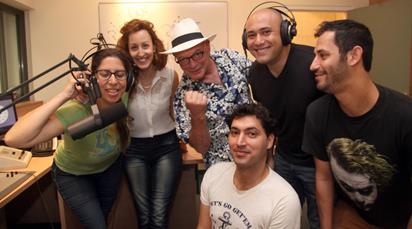 דורי בן זאב והשדרנים (צלם: גדעון מרקוביץ)